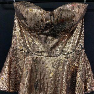 Windsor Strapless Peplum Top with Sequins
